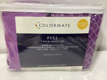 Colormate Micro Fiber Full 2 Pack Sheet Set