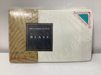 Springmaid Stay Made Full Fitted Sheet In White 100% Cotton