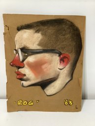 Pastel Portrait Signed Rog Dated '63