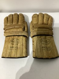 Vintage Bacharach Rasin 'Peck Auer' 46LG Leather Lacrosse Gloves
