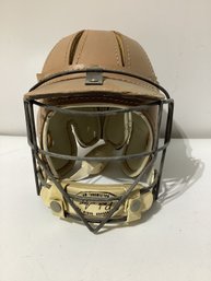 Vintage Bacharach Rasin Peck Auer Leather Lacrosse Helmet, Model 35LH-V 1950's To 1960's