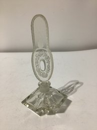 Art Deco Style Clear Glass Perfume Bottle With A Stopper
