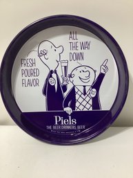 Vintage 1957 Piels Beer Advertising Metal Serving Tray Featuring The Iconic Characters Harry And Bert