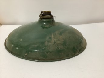 Vintage Green Porcelain Enamel Industrial Light Shade