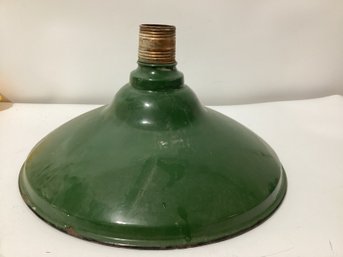 Vintage Green Porcelain Enamel Industrial Light Fixture Or Barn Light Shade