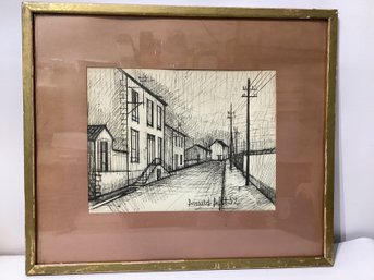 After Bernard Buffet Lithograph A Quiet Street, C. 1950s