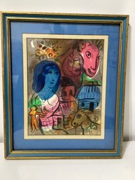 After Marc Chagall Original Lithograph Siecle XX, 1969