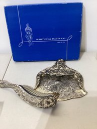 Vintage Whiting & Davis Co. Silver-plated Silent Butler Or Crumb Catcher Set With A Brush