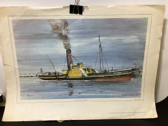 Poster From The National Maritime Museum Of Paddle Boat Reliant By Artist Charles Madden
