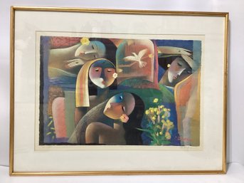 Lye Yau Fatt L/E Lithograph Titled Joy, C. 1980s, Pencil Signed, Titled And Numbered 56 / 500