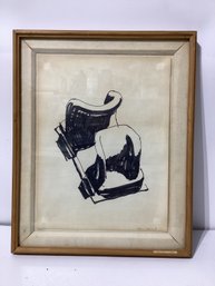 Don David Marker & Ink Abstract Seat Illustration, 1972