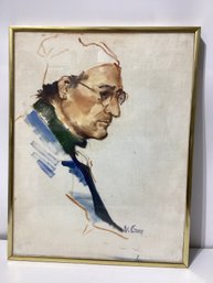 Painting Portrait Of A Man Signed Illegibly