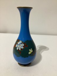 Vintage Chinese Cloisonne Enamel Floral Vase