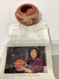 Anita Louise Suazo Santa Clara Pueblo Carved Jar