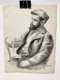 Artist Louis Valtat Portrait By Renoir Book Plate Print
