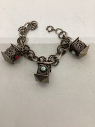 Baltic Lantern Stone Charm Bracelet