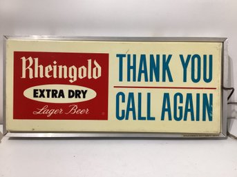 Vintage Rheingold Extra Dry Lager Beer Light-up Sign From Around The 1950s