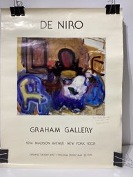 DENIRO GRAHAM GALLERY EXHIBITION POSTER  DEDICATED AND SIGNED BOB DENIRO