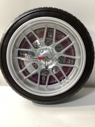 Quartz Wheel Rim Wrench Shop Garage Man Cave Wall Clock