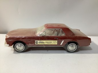 Jim Beam Kentucky Straight Bourbon Whiskey Decanter Shaped Like A Red 1964 Ford Mustang