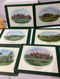Pimpernel 'Famous British Golf Clubs' Cork-backed Placemats, With Scenic Illustrations Of Golf Courses