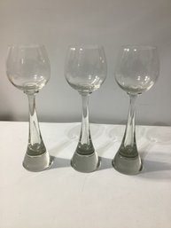 3 Vintage Bubble Stemmed Wine Glass