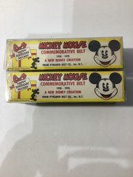 2 Vintage 1978 Mickey Mouse 50th Anniversary Commemorative Belts