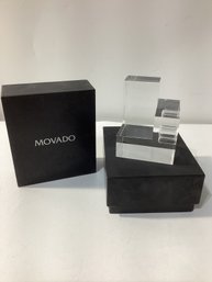 Movado 'the Art Of Time' Acrylic Paperweight Cube