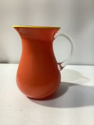 Vintage Twos Company Orange Bittersweet Glass Pitcher