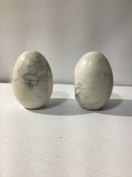 Decorative Alabaster Egg Bookends Made In Italy
