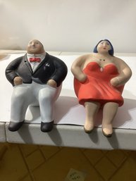 Vintage Italian Ceramic Figurines Are From L'Aquilone 1989 Signed