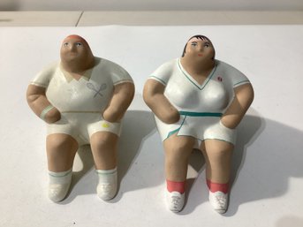 Vintage Italian Ceramic Figurines Are From L'Aquilone Signed & Dated