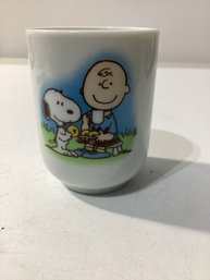 Vintage Charlie Brown And Snoopy From The Peanuts Comic Strip Ceramic Mug