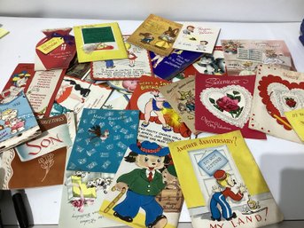 Collection Of Vintage Greeting Cards From The 1940s To 1960s