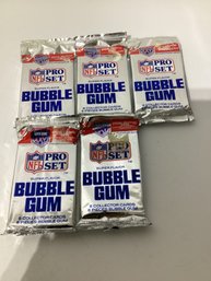 1991 Pro Set NFL Football Card Packs Featuring Super Bowl XXV Branding And Bubble Gum
