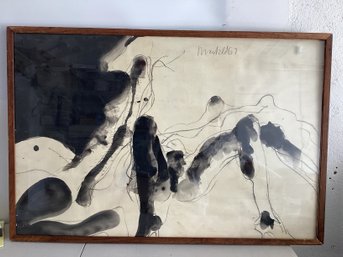 Ink And Wash  Painting Signed Markle Dated '67