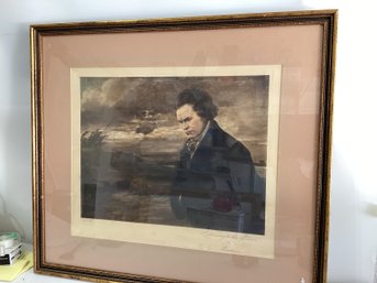 'Listening To The Storm' By Wulff  Featuring The Composer Ludwig Van Beethoven Print