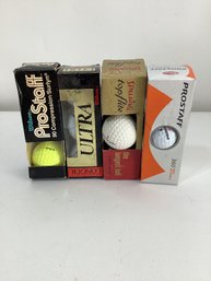 4 Packs Of 3 Vintage Golf Balls