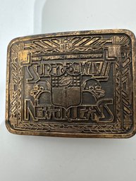 Vintage Super Bowl XII Brass Belt Buckle From 1978