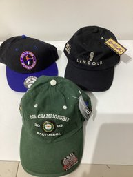 2002, 2005 US Open Hats And 1 Met PGA Series Hat