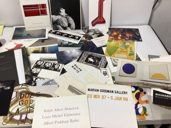 Collection Of Art Gallery Ephemera, Including Postcards, Invitation Cards, And Exhibition Announcements
