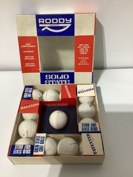 Vintage Collectible Set Of Roddy 'Solid State' Golf Balls In Their Original Box
