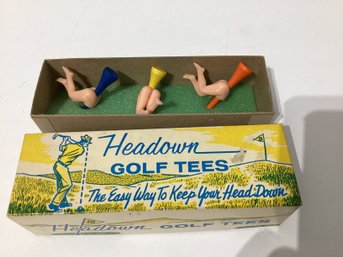 Vintage 'Headown' Golf Tee Set Gag Novelty Set