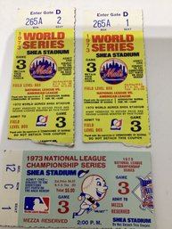 Top 2  Tickets  Game 3 Of The 1973 World Series, Bottom Ticket Is For Game 3 Of The 1973 Natl League