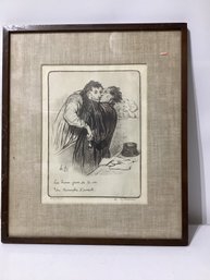 19th-century Lithograph Titled Un Triomphe D'avocat  By The French Artist Honor Daumier