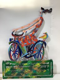 David Gerstein Laser-cut Steel Sculpture Titled The Rider Signed