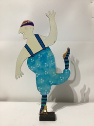 Vintage Folk Art Metal Sculpture By Artist Judie Bomberger Dated '94