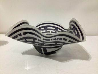 James Parsons Art Glass Etched Bowl