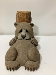 Concrete Bear Sculpture  By Lou Rankin For Hallmark Dated 1992