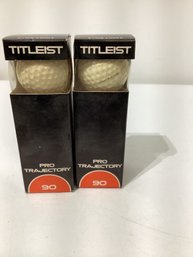 2 - 3 Packs Of Vintage Titleist Pro Trajectory 90 Golf Balls From The 1970s